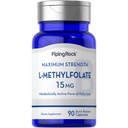 Piping Rock L Torchfolate 15 mg | 90 Capsules | Max Potency | Active Folic Acid Supplement | Non-GMO, Gluten Free