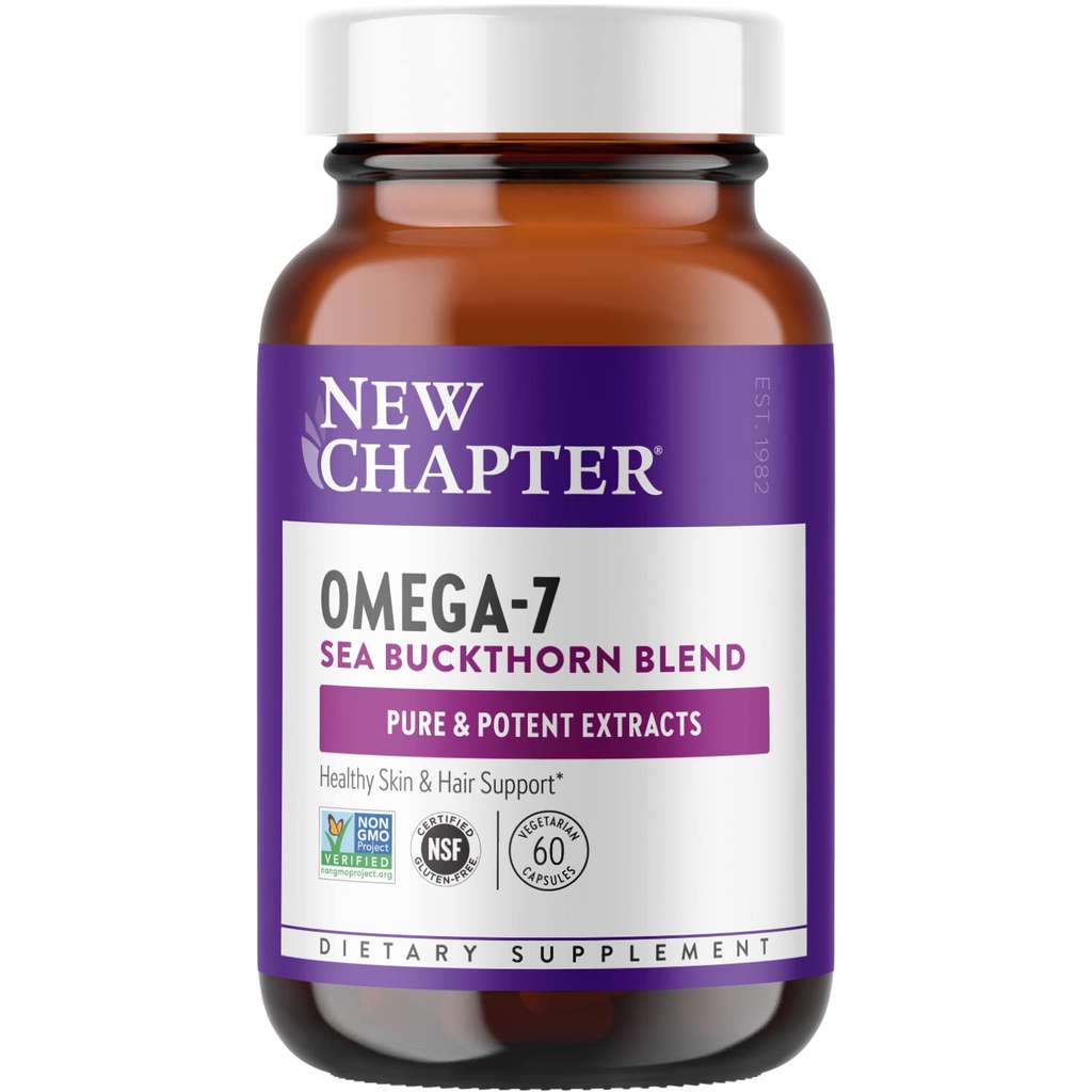 Yeni Bölüm Super critical Omega 7 ile Sea Buckthorn + Plant Sourced Fatty Acids + Omega 7 + Non-GMO Malzemeler - 60 Vegetarian Capsule
