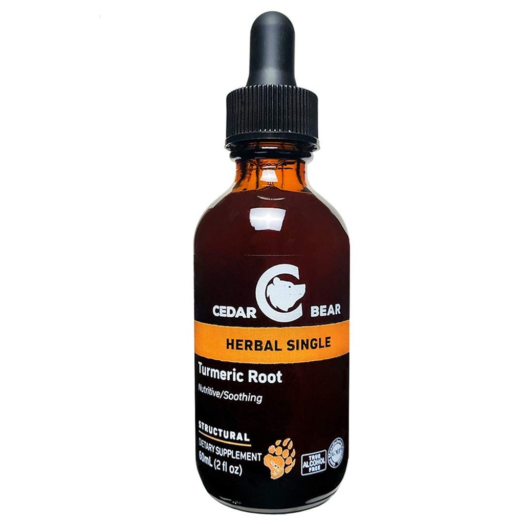 Cedar Bear Turmeric Root (Curcuma Longa) Sıvı Herbal Supplement Sağlıklı Hücre Aktiviteyi Destekleyen ve Stimulates Immune Function 2 Fl Oz Oz Oz