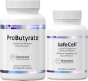 Tesseract ProButyrate Gut Health & SafeCell S-Acetyl Glutathione Neuro Support Sche – 600 mg + 300 mg, 120 + 60 Capsules, Antioksi & Gut Microbiome Balance