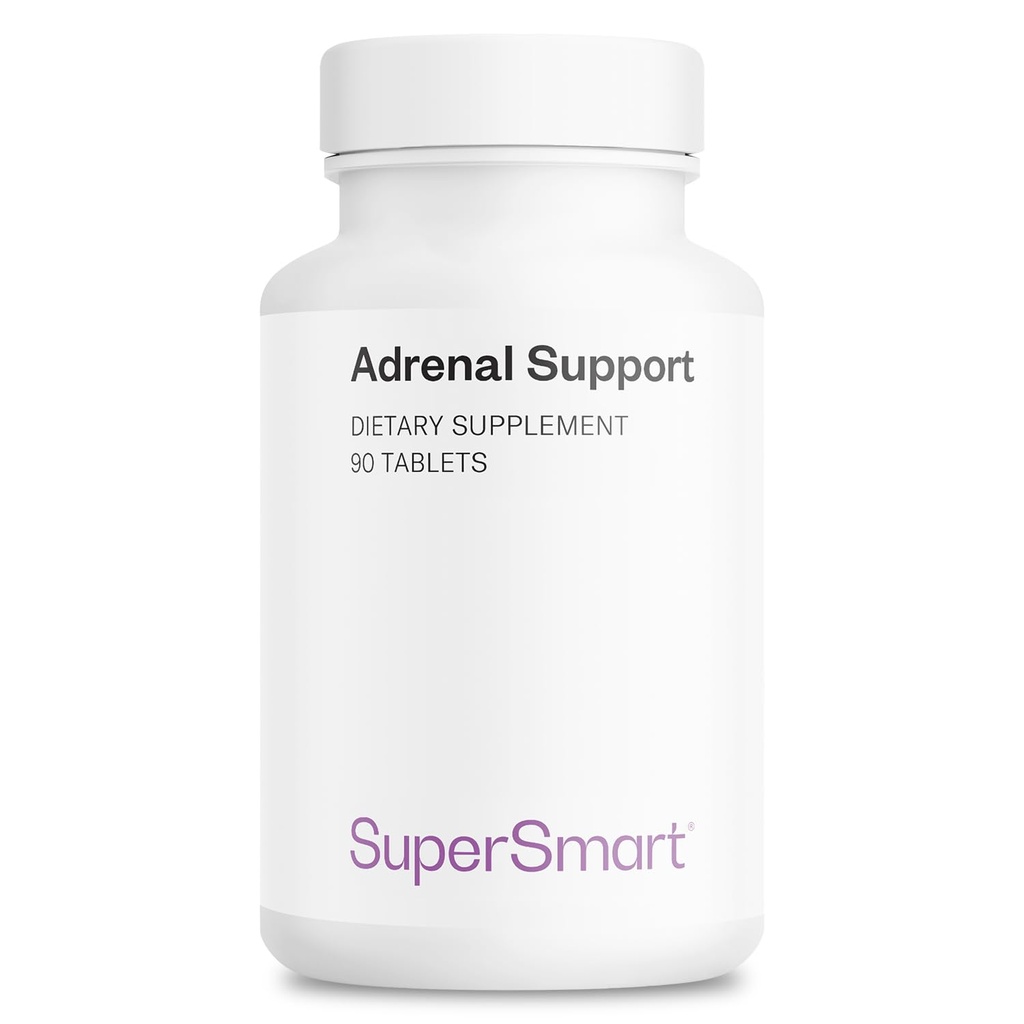 Supersmart - Adrenal Support (Advanced Formula) - Rhodiola Rosea, Holy Basil Tulsi, Magnezyum - Adaptojenik Herbs Supplement | Non-GMO & Gluten Free - 90 Tabletler