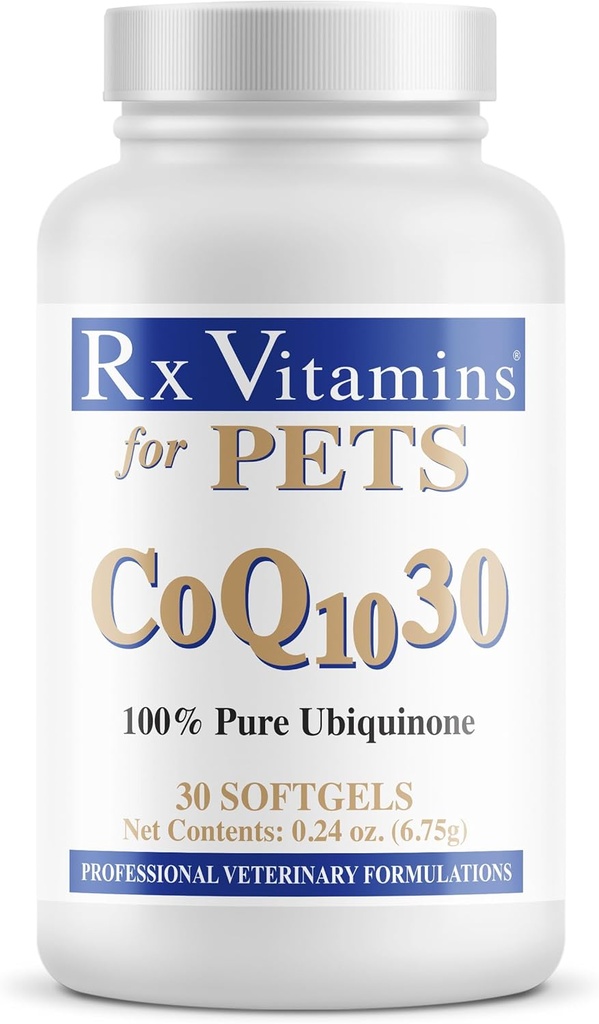 Hayvanlar için Rx Vitaminleri Köpek ve Kediler için - Farm Grade Ubiquinone - 30 Softgels