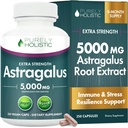 Astragalus Capsules 5.000 mg - 250 Capsules, 8+ Ay Supply - Superior Strength Astragalus Kökü 20:1 - GMO, Vegetarian & Vegan Dostu - Immune System & Cardiovascular