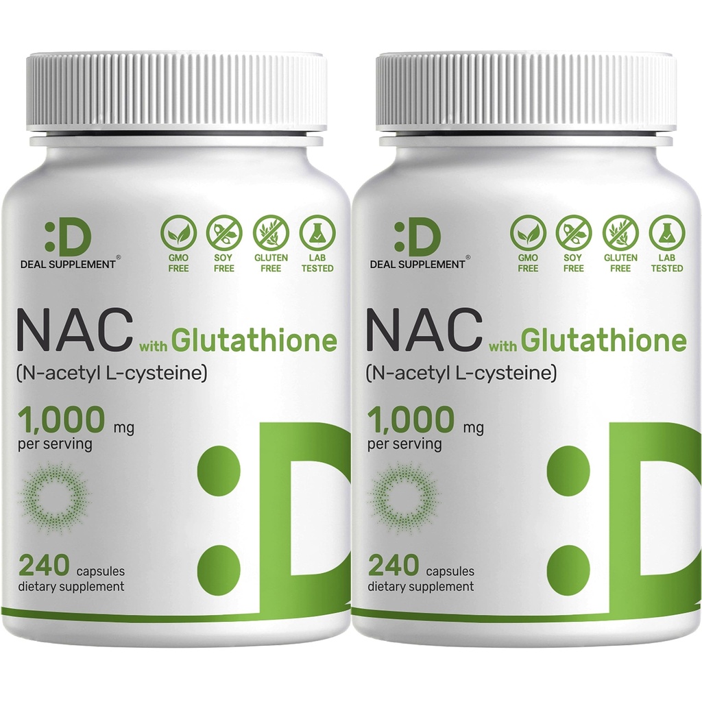 2 Pack NAC Supplement (N-Acetyl Cysteine) 1000 mg Aztathione, 480 Capsules