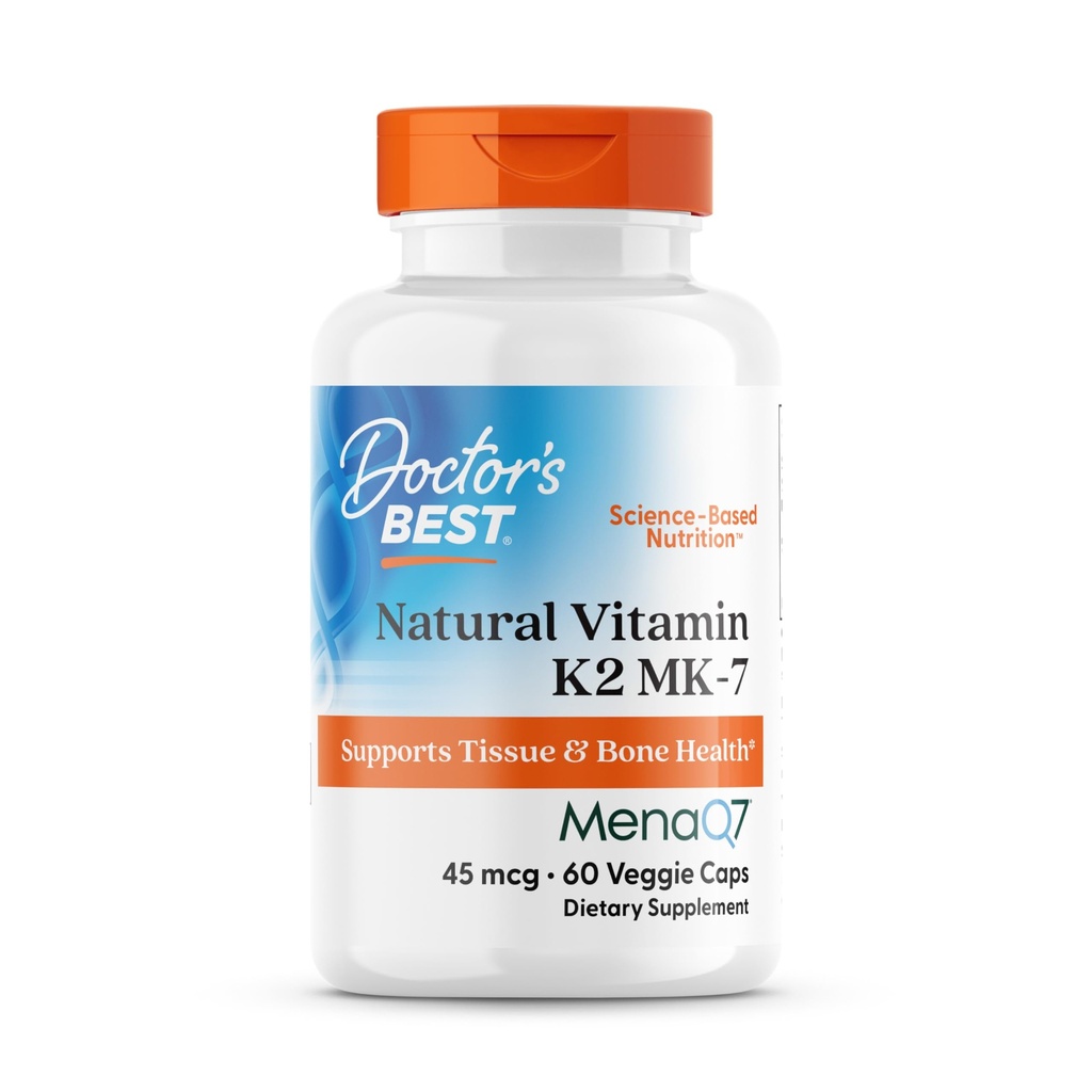 Doktorlar En İyi Doğal Vitamin K2 MK-7, Doku ve Bone Health, Non-GMO, Gluten Free, Soy Free, Vegan 60 Veggie Caps