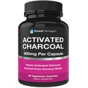 Saf Organik Aktif Charcoal Capsules - Capsule başına 600 mg, 90 Vegetarian Capsules