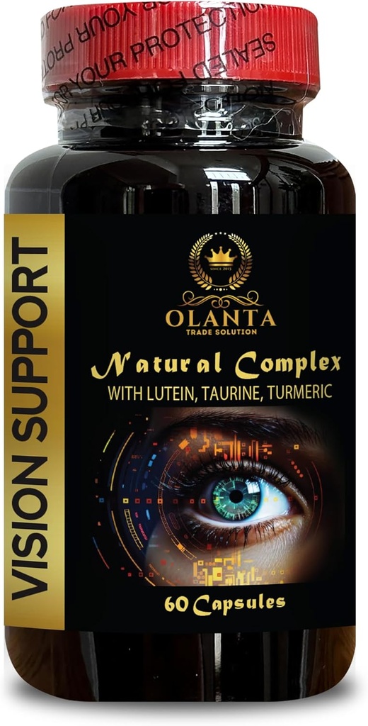 Lutein Kompleksi - Vizyon Destek Kompleksi - Vizyon Supplements Organik, Eye Vitamin & Mineral Supplement, Taurin Supplements Humans, Milk Thistle Extract - 1 Şişe
