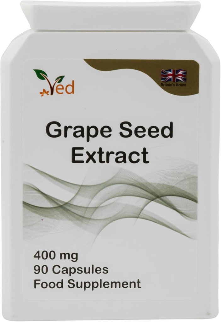 Ved OPC Grape Tohumlama Kapsülleri, Min.% 95 Oligomeric Proanthocyanidins,400 mg 90 Vegan Capsule (3 Ay Supply)