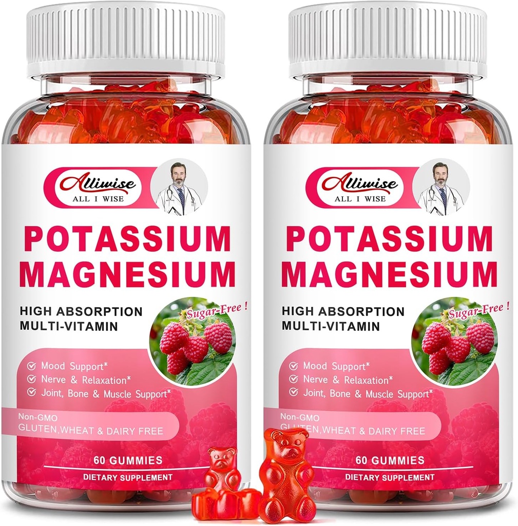 2 Pack P properties Magnezyum Supplement Gummies - P properties Citrate & Magnezyum Glycinate for Leg Cramps & Muscle, Mood & Relaxation, Energy Support with B6, D3, C Raspberry Flavor
