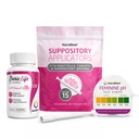 NutraBlast Boric Acid Vaginal Suppositories 600 mg (30 Kont) w/Disposable Vaginal Suppository Applicators (15-Pack) ve Feminine pH Testleri 3.0-5.5 (100 Testler Roll)