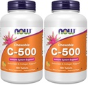 Şimdi Tamamlar, C-500, Antioksi Koruma *, Orange Juice Flavor, 100 Chewable Lozenges (Pack of 2)
