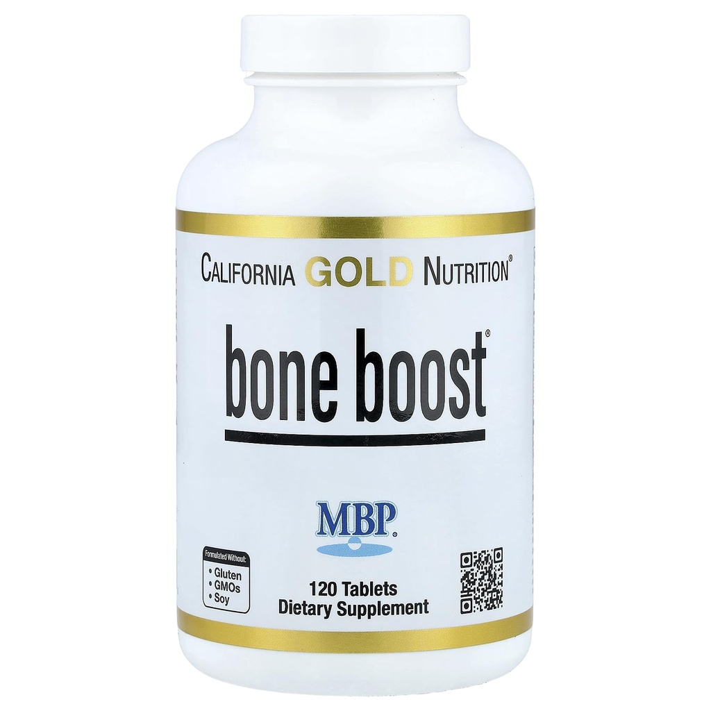 California Gold Nutrition Bone Boost Supplement, Bone Health için destek, D vitamini ve Vegetarian Friendly, Gluten Free, Non-GMO, 120 Tabletler