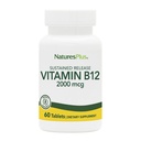 Natures Plus Vitamin B12 (Methylcobalamin), Sustained release - 2000 mcg, 60 Vejetaryen Tabletler - Yüksek Potency Red Blood Hücre Desteği - Doğal Enerji ATM - Gluten-Free - 60 Hizmetler