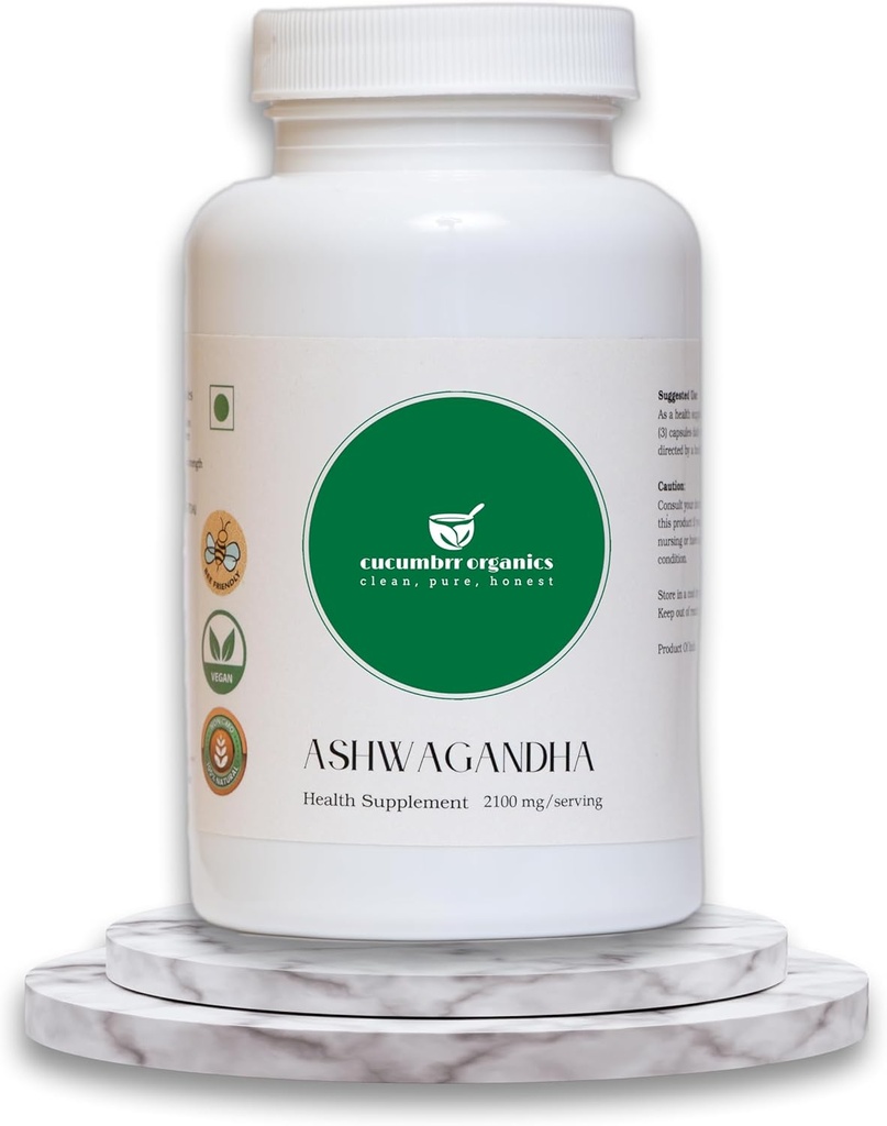 Ashwagandha Root Extract Supplement - 100 Capsules, hizmet başına 600 mg, Organik, Vegan, Non-GMO, Gluten-Free, Stress Relief & Immune Support