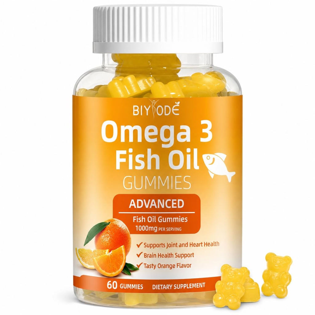 Omega-3 Fish Oil Supplements: Saf 1000 mg Omega-3 Gummies Kalp Ortak Göz Beyin Immune Health 60 Gummies 30 Day Supply