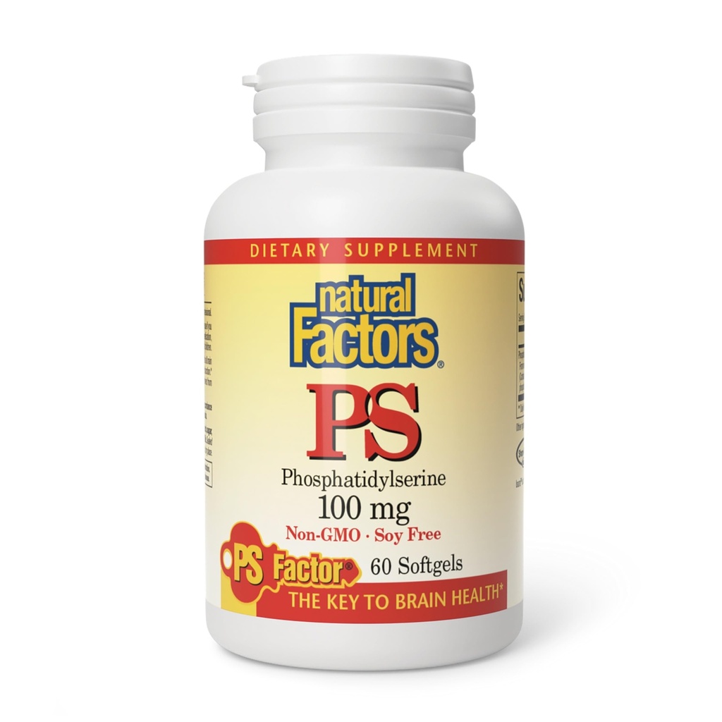 Doğal Faktörler, Phosphatidylserine, Memory, Concentration ve Brain Functions, Soy ve Gluten Free, 60 Softgels