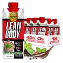 Labrada Lean Body Ready-to-Drink Mint Chocolate Protein Shake, 40g protein, Whey Mix, 0 Sugar, Gluten Free, 22 Vitamins & Minerals, (Recyclable Mirror & Lid - 12 Paket) LABRADA