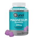 Yetişkinler için Qunol Magnezyum Gummies, 200 mg Elemental Magnezyum ( 1,750 mg Magnezyum Citrate), Yüksek Aborpsiyon Tamam, Destekler Nerve, Bone and Muscle Health, Vegetarian, 90 Count Count