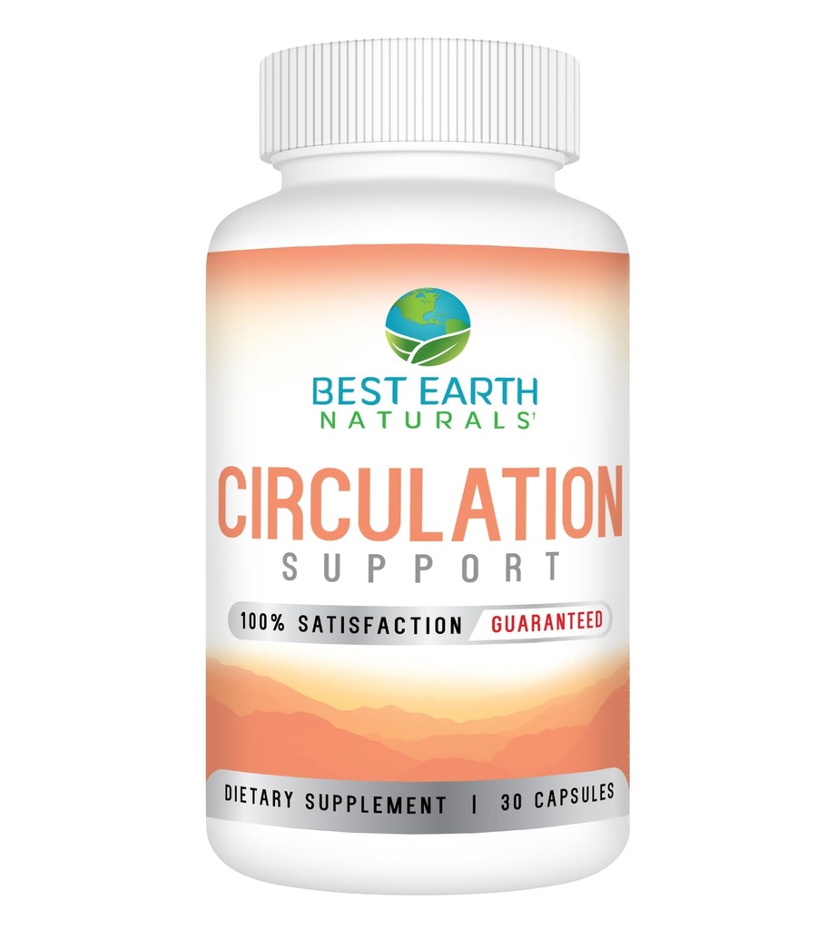 Best Earth Naturals Circulation Supplement - Balanced Formula for Optimal Circulatory Support - 30 Capsules (30-Day Supply)