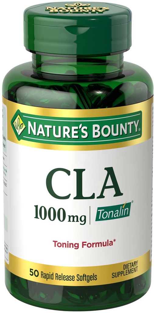 Nature's Bounty Tonalin Pills and Diyetary Supplement, Diyet ve Vücut Desteği, 1000 mg, 50 Hızlı Yayın Softgels