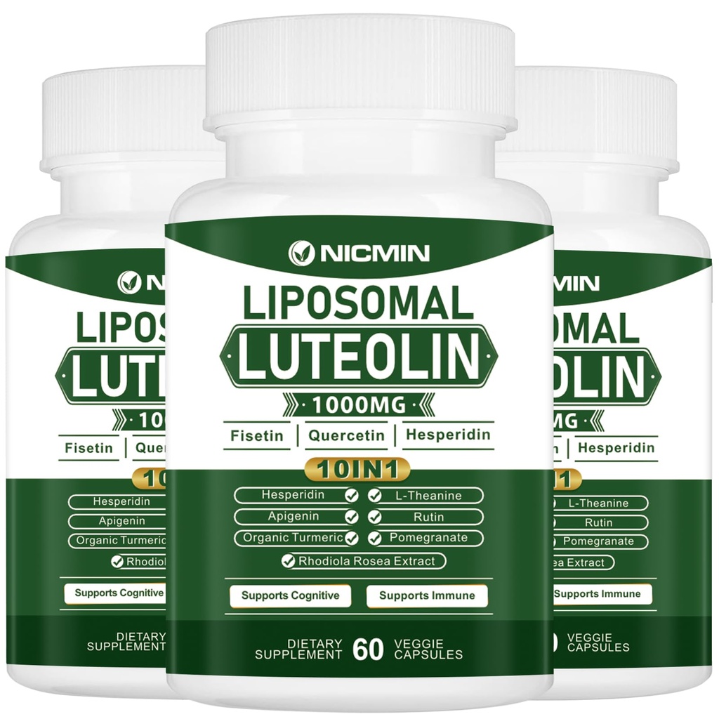 1000MG Liposomal Luteolin, maksimum Aborpsiyon, Potent Luteolin Supplement 180 Capsules