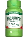 Nature's Truth Berberine with Ceylon Cinnamon Kompleksi | 2,000 mg | 50 Vegan Capsules | Vegan, Non-GMO, and Gluten Free Supplement Supplement Supplement