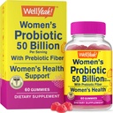 WellEvet Kadınlar Probiyotik 50 Milyar Gummies 12 Strains - Digestive için Prebiyotik Fiber - Vaginal, Digestive, Immune Suport ve Gut Health - Raf Stable Probiyotik Gummies - 60 Gummies