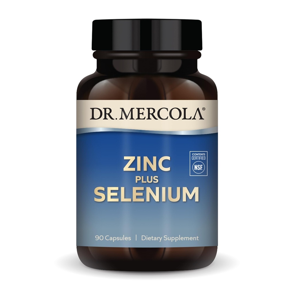 Dr. Mercola Çinko Plus Selenium - Mineral Mix Supplement - Immune, Beyin & Respiratory Desteği - Contains çinko Glycinate Chelate & Copper - GMO-Free & Gluten-Free - 90 Capsules (90 hizmet)