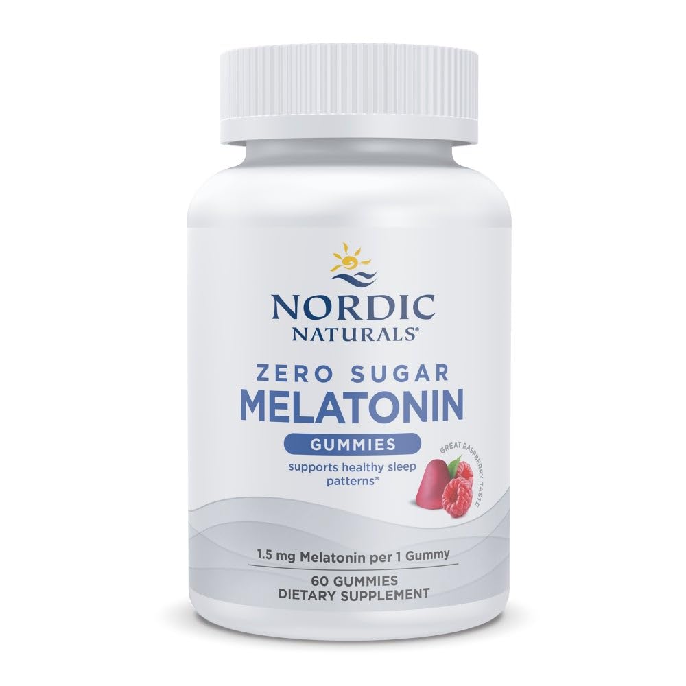Nordic Naturals Zero Sugar Melatonin Gummies, Raspberry - 60 Gummies - 1.5 mg Melatonin - Büyük Tadı - Restful Sleep, Anti-GMO, Vegan - 60 Hizmet