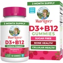 MaryRuth Organics Sugar Free | 2 Moon Supply | Vitamin D & B12 Vitamin Supplements for Yetişkinler & Çocuklar | Bone Health | Immune Support | Vegan | Non-GMO | 60 Hizmet