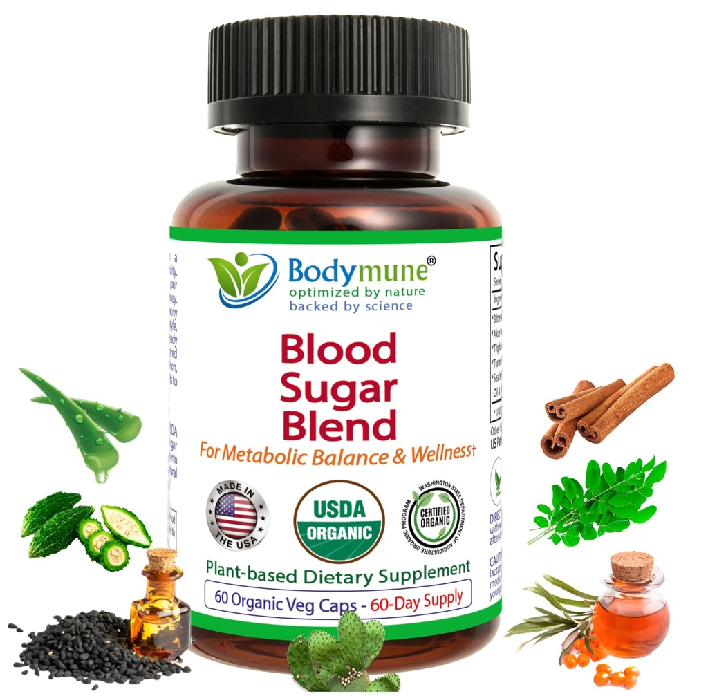 USDA Organik Kan Şekeri | Sağlıklı Metabolism* | Bitter Melon, Moringa, Aloe Vera, Nopal, Papaya Ekstralar & Daha | 60-Day Supply | Vegan & Non-GMO | USA- Made