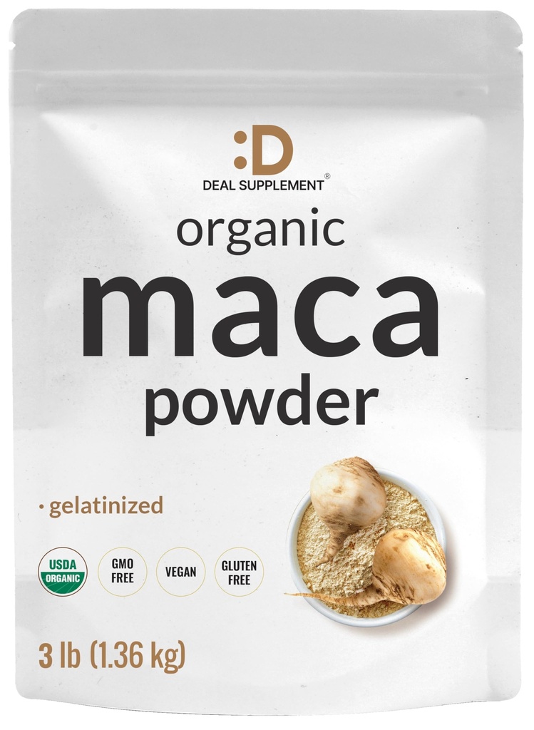 Organik Peruvian Maca Root Toz, 3lbs – Kolay Digested Gelatinized Form – Herbal Superfoods Supplement for Men & Women – Supports Immune & Energy Health - Non-GMOMO