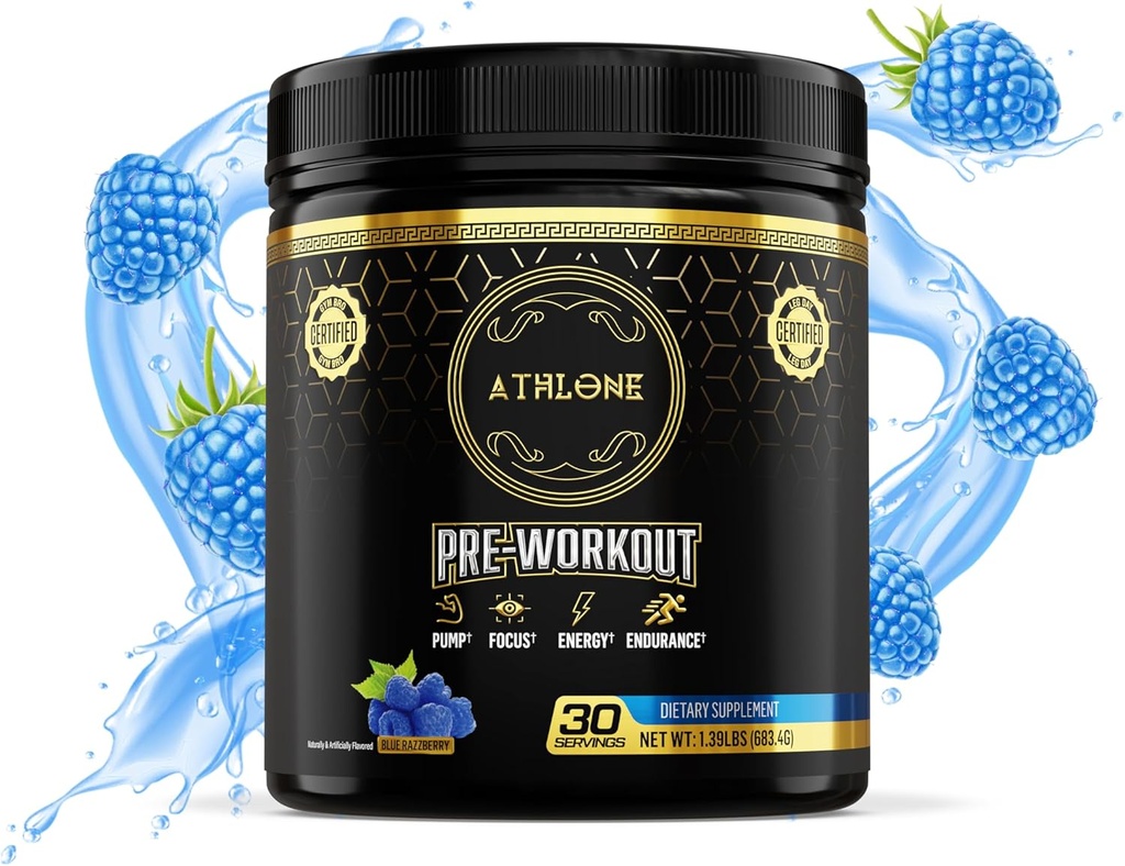 Pre Workout Toz Blue Raspberry Performansı Caffeine, L-Citrulline, Beta Alaline, Himalaya Pink Salt - Yapay Dyes (30 Hizmet)