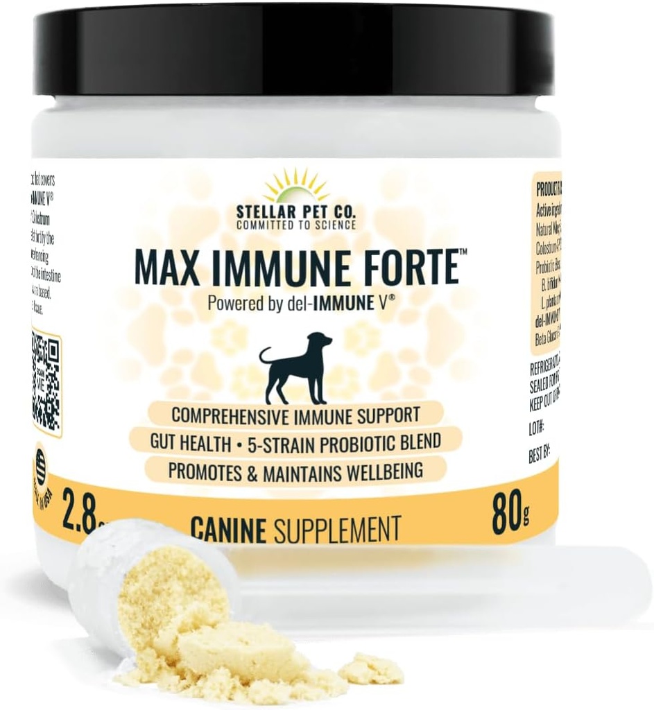 Stellar Biotics for Pets - Max Immune ForteTM for Dogs (Powered by del-Immune V) - Kapsamlı Immune Desteği Sağlamak | Digestion | Promosyonlar ve Köpekleri Korumak
