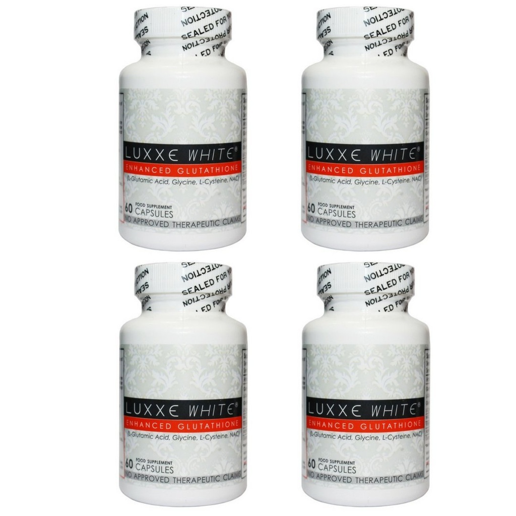 4 Şişe 60 Caps Luxxe White Geliştirilmiş Glutathione - Etkili Skin Whitening Supplement