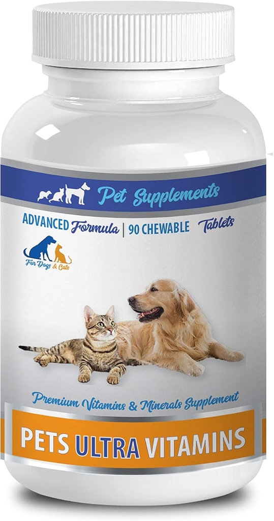 Kedi Immune Sistem Desteği - Evcil hayvanlar için Ultra Vitaminler - Köpekler ve Kediler - Güçlü Mineraller - kedicik Supplement - 1 Şişe (90 Chews)