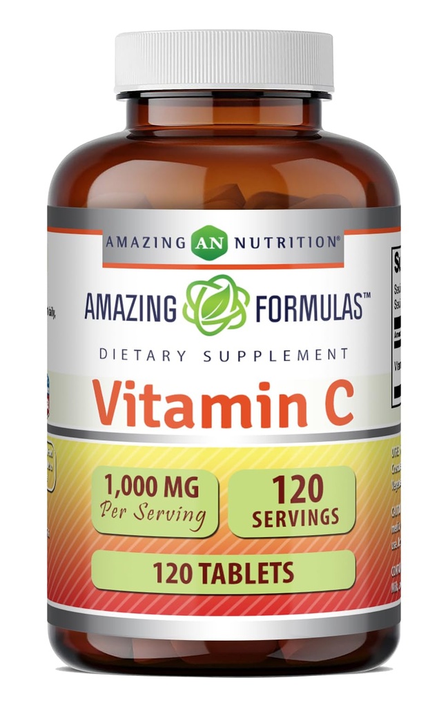 Amazing Formulas Vitamin C 1000 Mg | Tabletler Tamam | Non-GMO | Gluten-Free | Made in USA (1 Pack | 120 Kont)