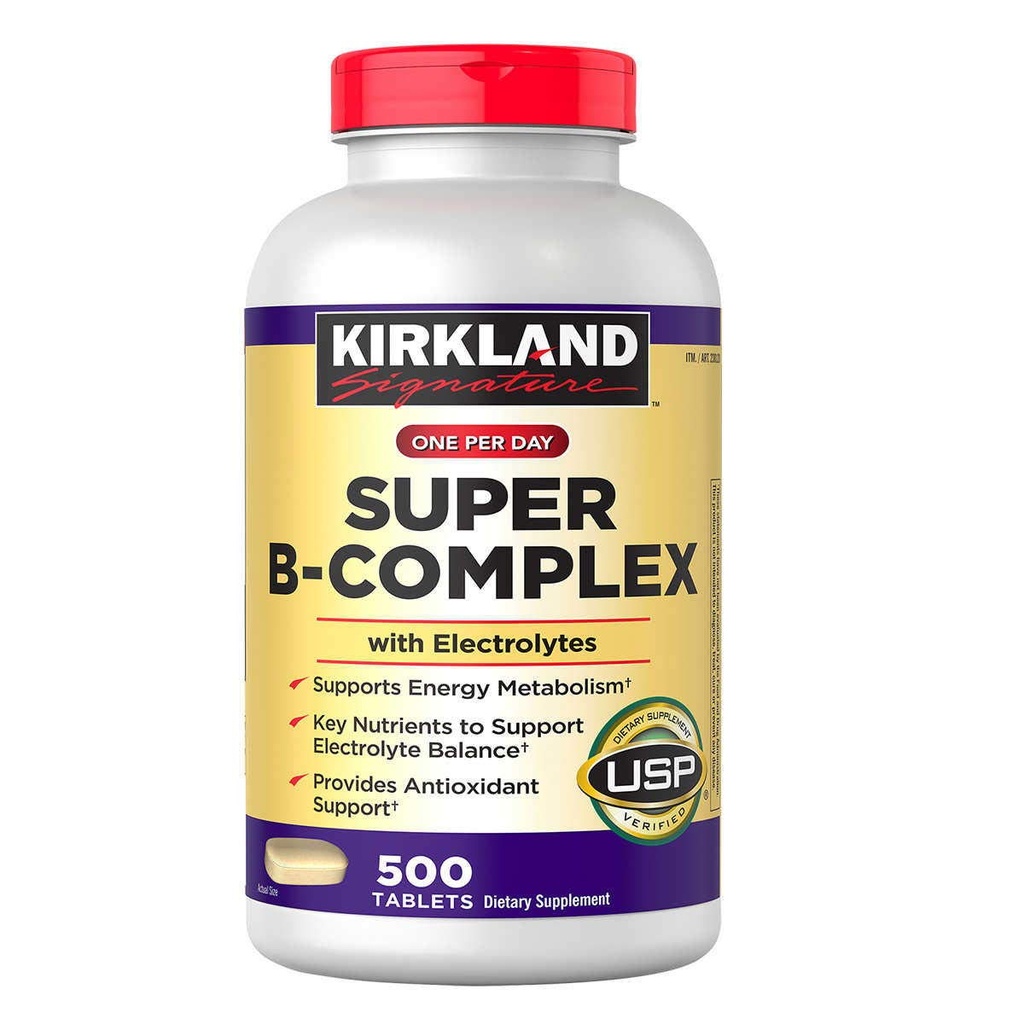 Kirkland, Electrolytes ile Super B-Complex, 500 Tablet (2 Pack)