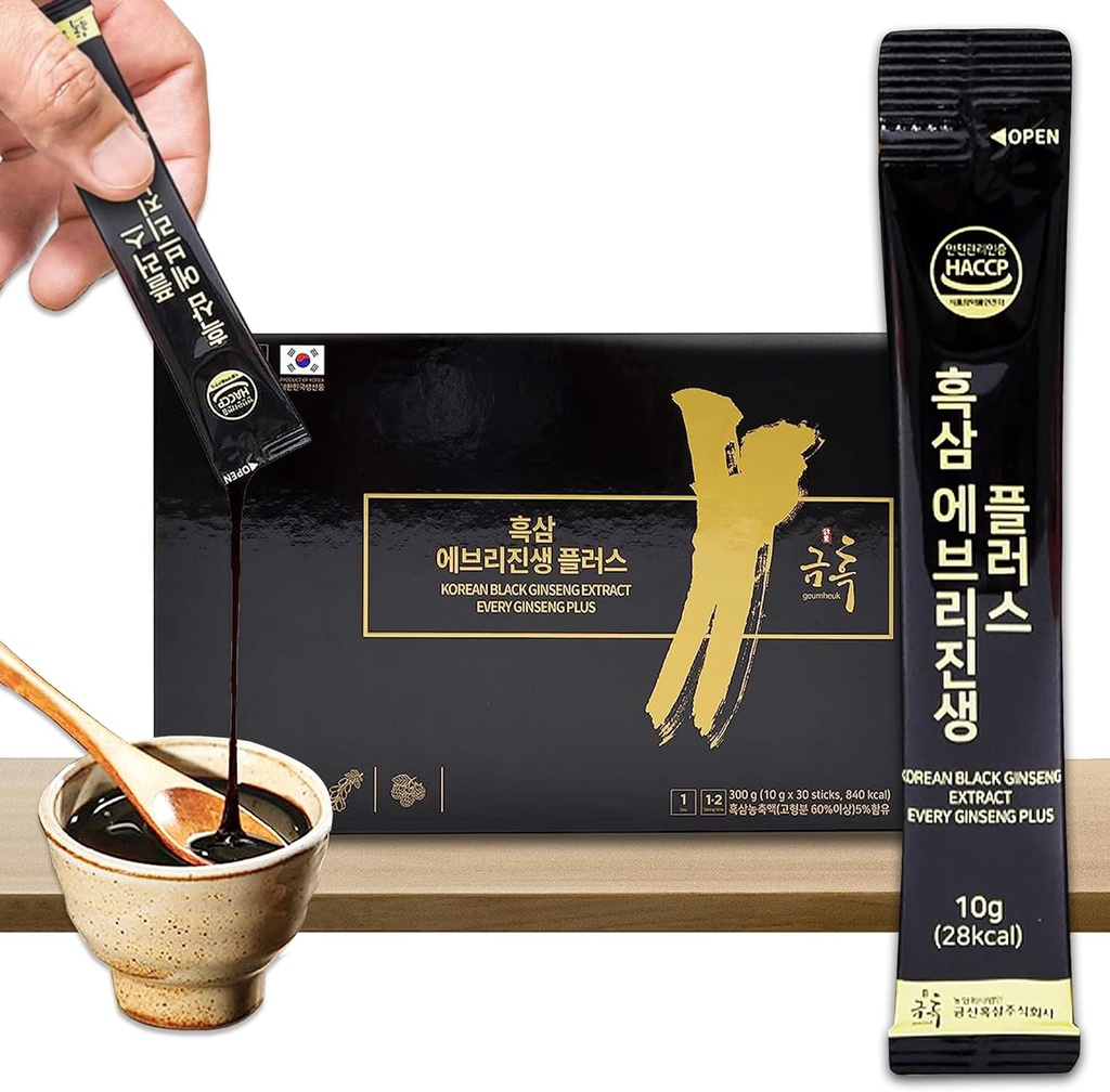 GeumHeuk Koreli Black BTC her BTC Plus. 10g X 30 Stick Pouches. Immune Support, Energy Branson, Fatigue Recovery, mental Performans. Patentli Yöntem.
