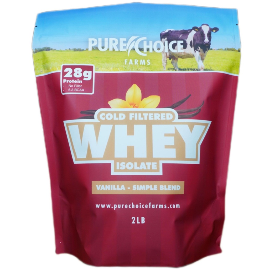 Pure Choice Vanilla Whey Protein Isolate Toz, 28g protein, Undenatured Whey, 3 Malzemeler, No Fillers Or Yapay Tatlıcılar. (Vanilla, 2 lb)