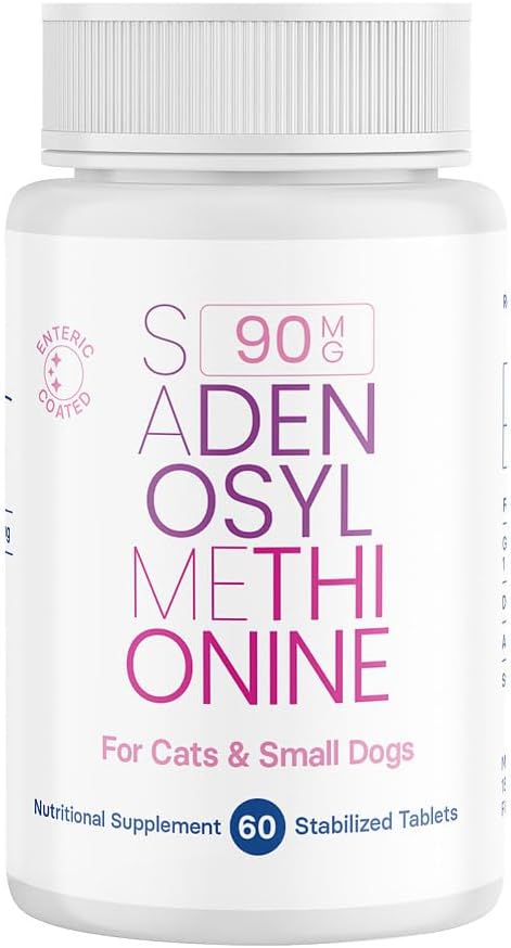 SAM-e Liver ve Brain Health Supplement for Small Dogs and Cats - S-aDENOSYLmethionine (Same), 60 kaplamalı Tabletler
