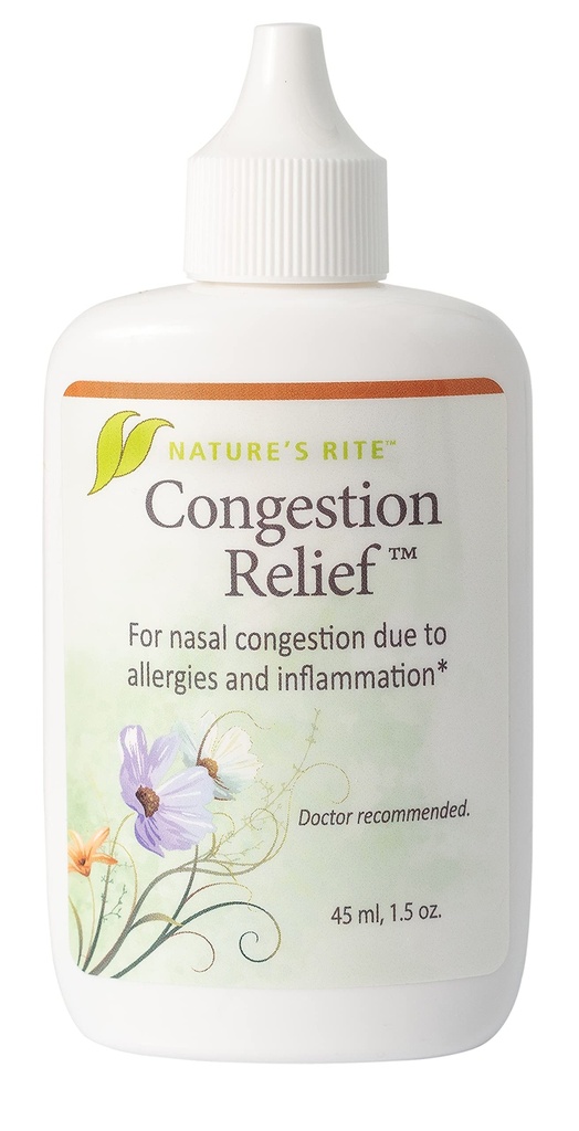 Nature's Rite Nasal Spray Decongestant, Congestion Relief, 1.5 oz. (45 mL), Portable, All Natural Sinus Nose Spray, Non-Addictive Sinus Relief for Alerji & Kirlilik Irritation