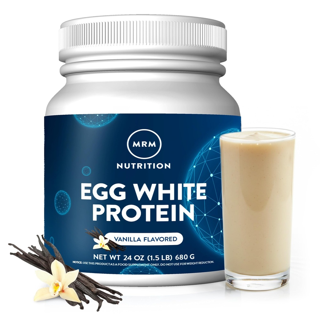 MRM Beslenme Yumurta Beyaz Protein | Vanilla Flavored | 23g Fat-Free protein | Digestive enzimlerle | En Yüksek Biyoloji Değeri | Klinik Olarak Test Edildi | 20 Hizmet