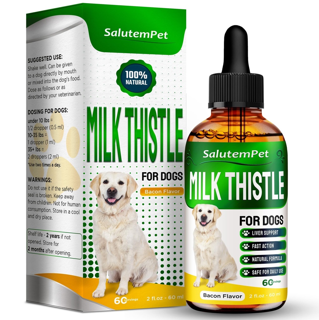 Milk Butle for Dogs | Dog Liver Supplement for All Ages and Breeds | İşte Sadece Herbal Kompozi | + Çekici ve Super Yummy Bacon Flavor | 2 Oz Oz
