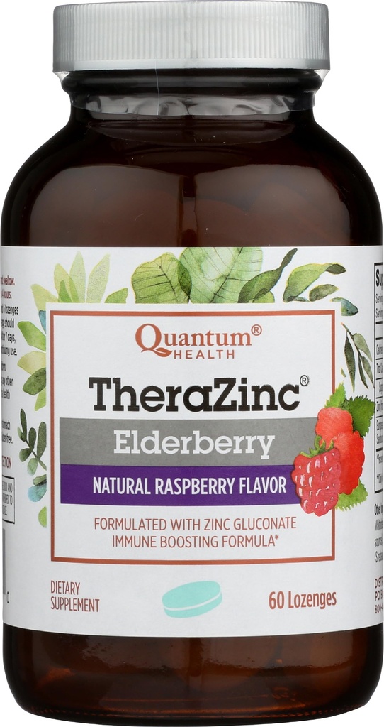 Kuantum Sağlığı TheraZinc Elderberry Lozenges, Immune Desteği için Çinko Gluconate ile Yapıldı, 60 Kont