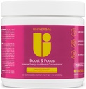 Universal U Boost & Focus Toz, Enerji ve Bilişsel Performansı, Pre Workout, Custom Dosing, VIT B12, Niacin, Choline, L-Tyrosine, No Yapay Flavors, 30 Servisler (Mango Twist)