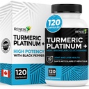 Renew Actives Turmeric Platinum 1350MG per 3 Capsules with Black Pepper & Ginger – Antioksi, Liver & Digestive Support – The Inflammation & Boosts Immunity – Made in Canada – 120 Capsules