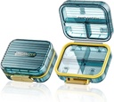 Küçük Pill Box, Seyahat Pill Case, Acedada Daily Pill Container for Purse Pocket, Moistureproof 7 Karşılaştırmalı Pilleç, Şık Portreatif Tıp Eks Balık Yağları için Organize Vitamini, Blue