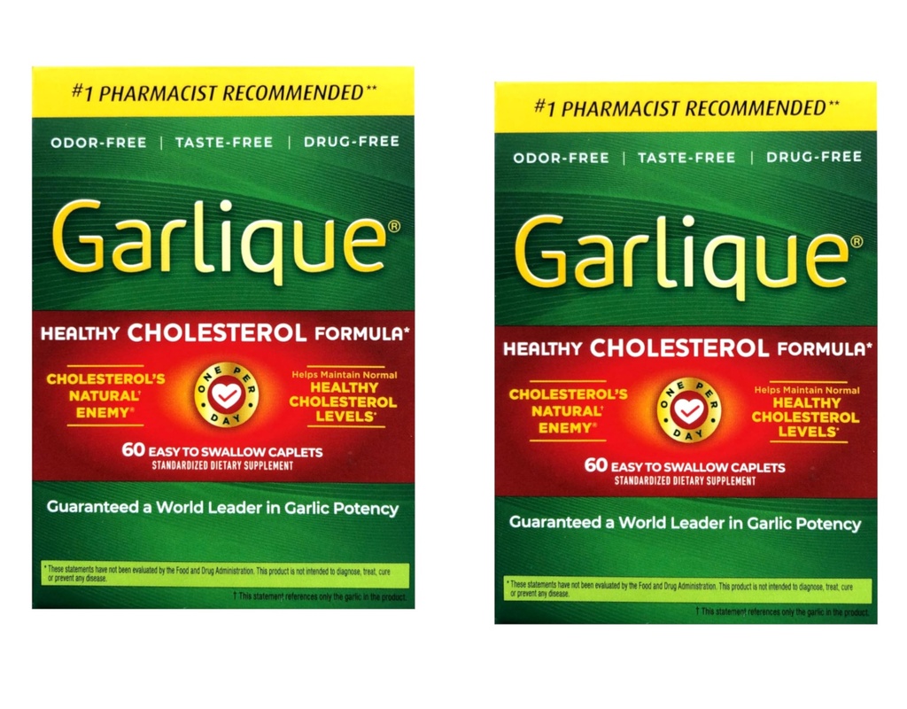 Garlique Sağlıklı Cholesterol Formula, 5000 mcg of Allicin, 60 Girik Kaplamalar (Pack of 2)