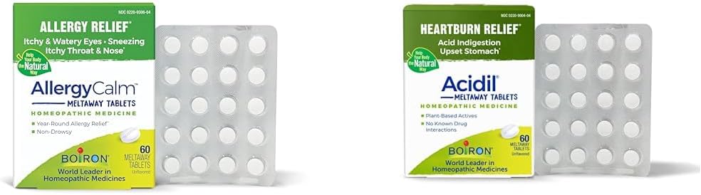 Boiron Antialm Tabletleri (60 Kont) ve Asit Reflux ve Indigestion (60 Kont) için Asit Reflux ve Indigestion (60 Count) ile Asit